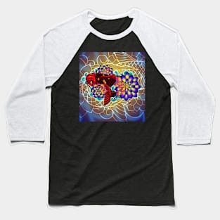 Koi and Lotus Blossoms Baseball T-Shirt